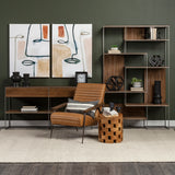 Morris I 63L x 15W x 31H Brown Wood w/ Silver Metal Frame 2 Drawer Console Table from Mercana - Luna Furniture