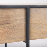 Morris 63.0L x 15.0W x 31.0H Beige Wood w/ Black Metal Frame 2 Drawer Console Table from Mercana - Luna Furniture