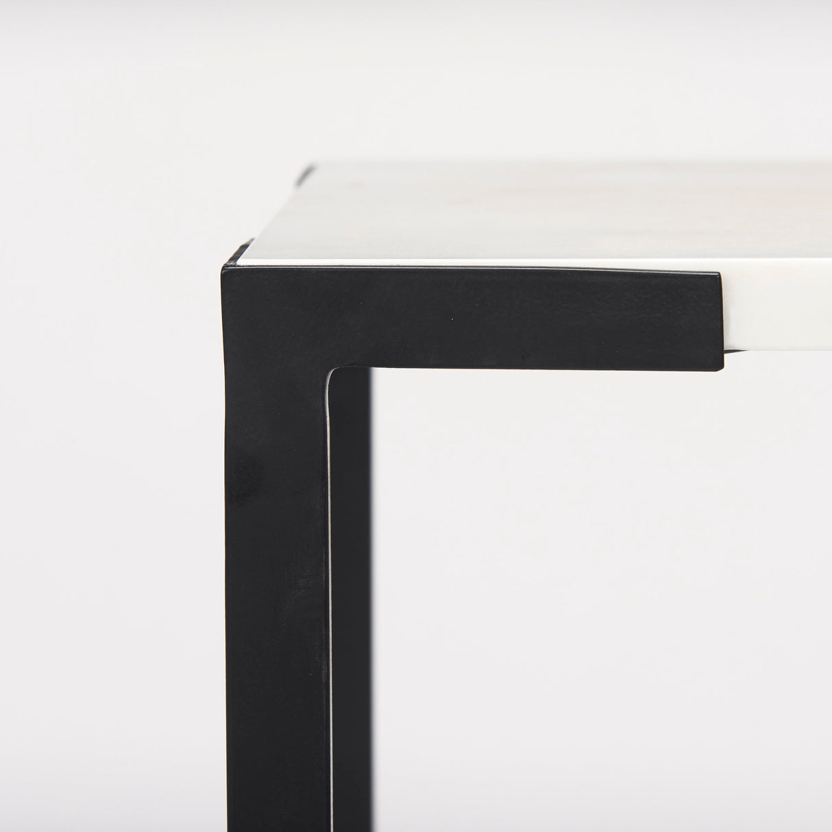 Lucas III (Set of 2) 15L x 15W; 12L x 12W White Marble W/Black Iron Frame Accent Tables from Mercana - Luna Furniture