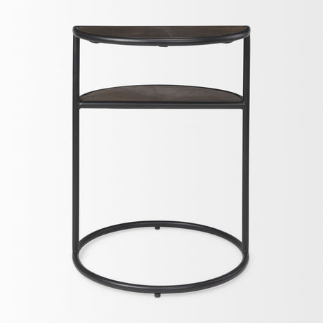 Arlo 20.5L x 20.5W x 24.4H Brown Wood W/Black Metal End Table from Mercana - Luna Furniture