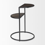 Arlo 20.5L x 20.5W x 24.4H Brown Wood W/Black Metal End Table from Mercana - Luna Furniture