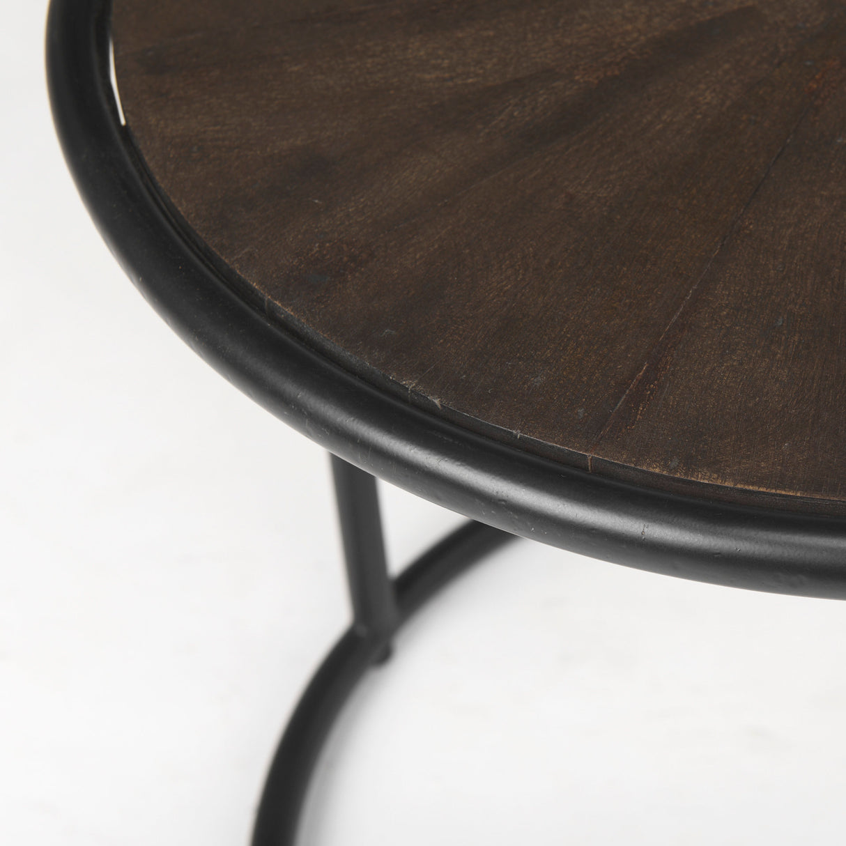 Arlo 20.5L x 20.5W x 24.4H Brown Wood W/Black Metal End Table from Mercana - Luna Furniture