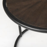 Arlo 20.5L x 20.5W x 24.4H Brown Wood W/Black Metal End Table from Mercana - Luna Furniture