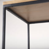 Morris 19.75 L x 15.0W x 72.5H Beige Wood W/Black Metal Frame 4-Tier Shelving Unit from Mercana - Luna Furniture