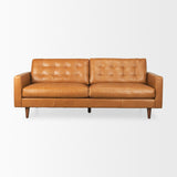 Olaf 88.2L x 37.8W x 35.0H Tan Leather Sofa from Mercana - Luna Furniture