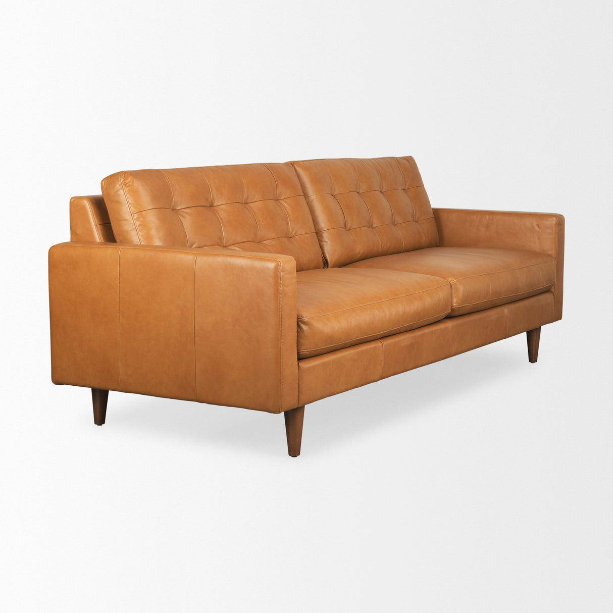Olaf 88.2L x 37.8W x 35.0H Tan Leather Sofa from Mercana - Luna Furniture