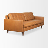 Olaf 88.2L x 37.8W x 35.0H Tan Leather Sofa from Mercana - Luna Furniture