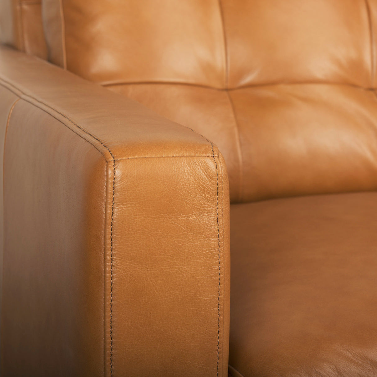 Olaf 88.2L x 37.8W x 35.0H Tan Leather Sofa from Mercana - Luna Furniture