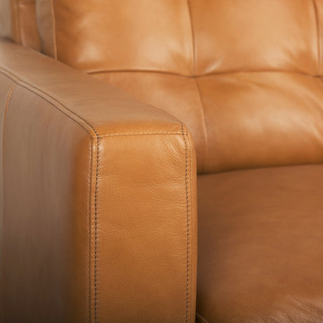Olaf 88.2L x 37.8W x 35.0H Tan Leather Sofa from Mercana - Luna Furniture