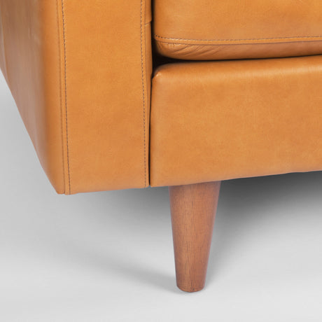 Olaf 88.2L x 37.8W x 35.0H Tan Leather Sofa from Mercana - Luna Furniture