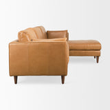 Elton 111.4L x 68.1W x 34.3H Tan Leather Right Chaise Sectional from Mercana - Luna Furniture