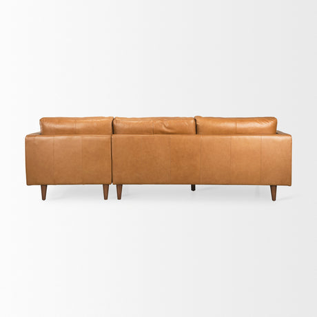 Elton 111.4L x 68.1W x 34.3H Tan Leather Right Chaise Sectional from Mercana - Luna Furniture