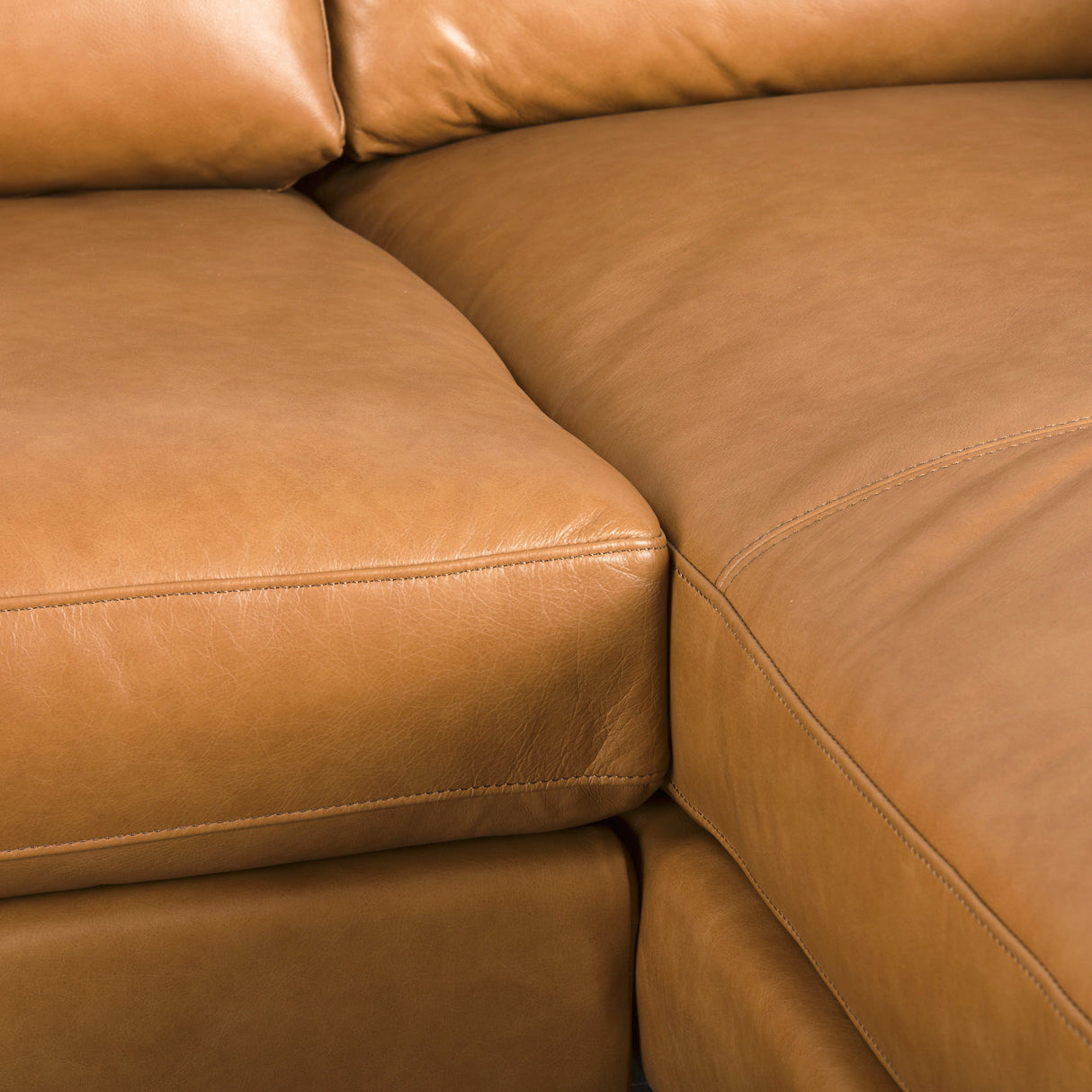 Elton 111.4L x 68.1W x 34.3H Tan Leather Right Chaise Sectional from Mercana - Luna Furniture