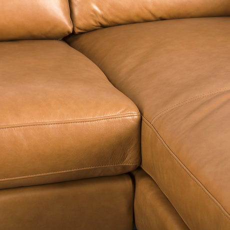 Elton 111.4L x 68.1W x 34.3H Tan Leather Right Chaise Sectional from Mercana - Luna Furniture