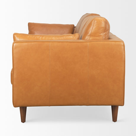 Elton 87.8L x 37.8W x 34.6H Tan Leather Sofa from Mercana - Luna Furniture