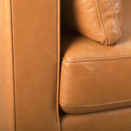 Elton 87.8L x 37.8W x 34.6H Tan Leather Sofa from Mercana - Luna Furniture