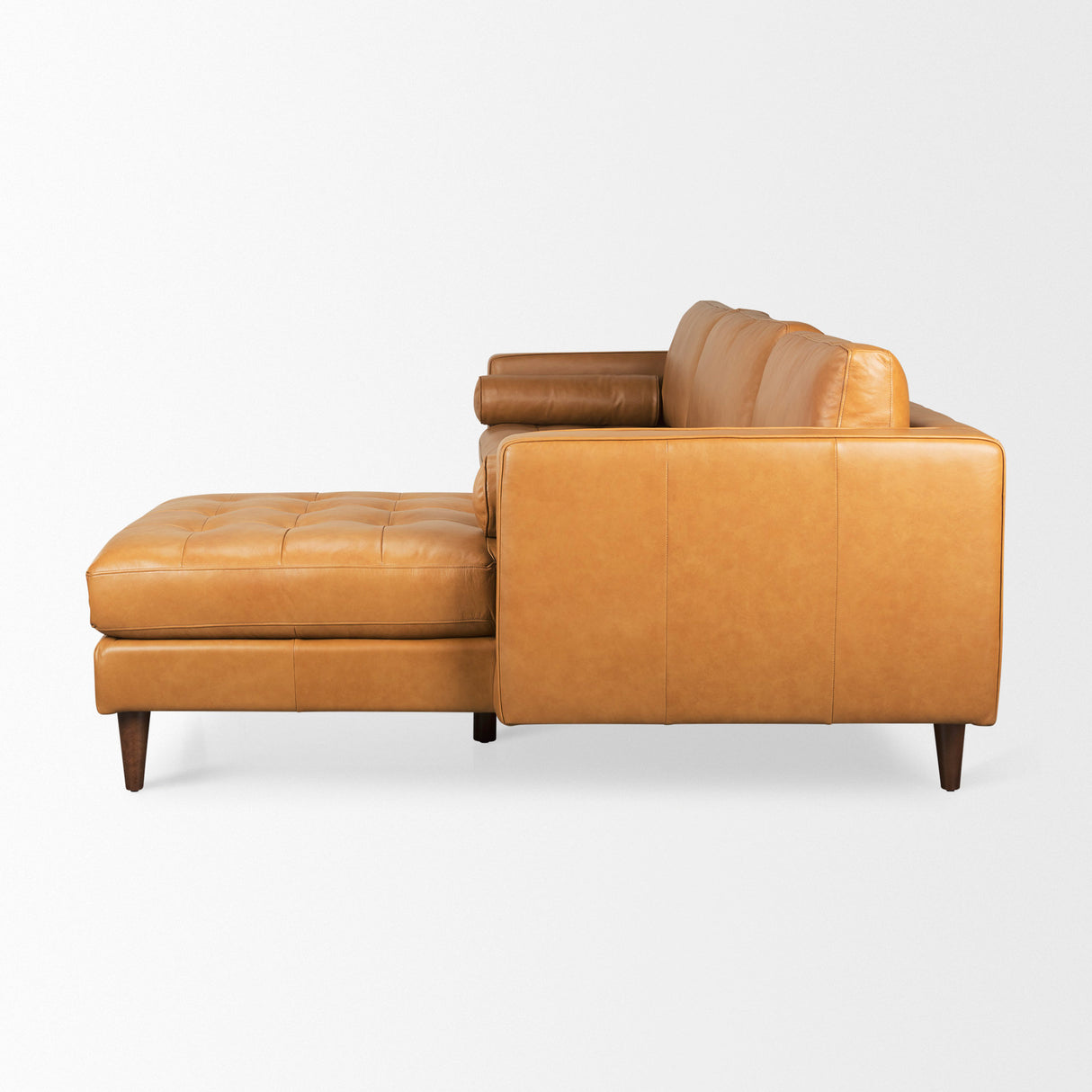 Svend 111.4L x 68.0W x 33.9H Tan Leather Right Chaise Sectional Sofa from Mercana - Luna Furniture