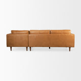 Svend 111.4L x 68.0W x 33.9H Tan Leather Right Chaise Sectional Sofa from Mercana - Luna Furniture