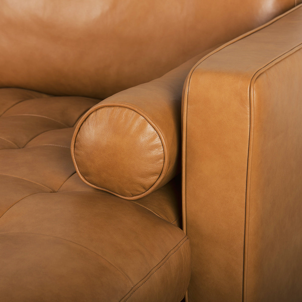 Svend 111.4L x 68.0W x 33.9H Tan Leather Right Chaise Sectional Sofa from Mercana - Luna Furniture
