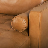 Svend 111.4L x 68.0W x 33.9H Tan Leather Right Chaise Sectional Sofa from Mercana - Luna Furniture