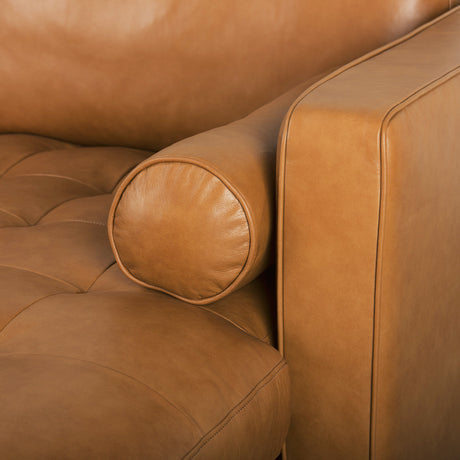 Svend 111.4L x 68.0W x 33.9H Tan Leather Right Chaise Sectional Sofa from Mercana - Luna Furniture