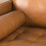 Svend 111.4L x 68.0W x 33.9H Tan Leather Right Chaise Sectional Sofa from Mercana - Luna Furniture