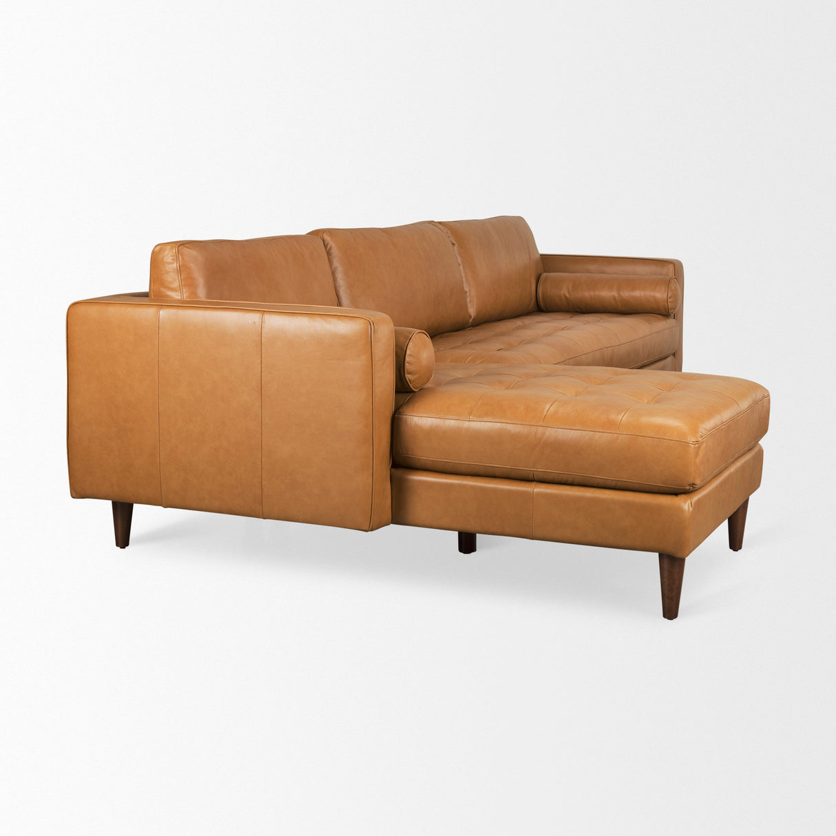 Svend 111.4L x 68.0W x 33.9H Tan Leather Left Chaise Sectional Sofa from Mercana - Luna Furniture