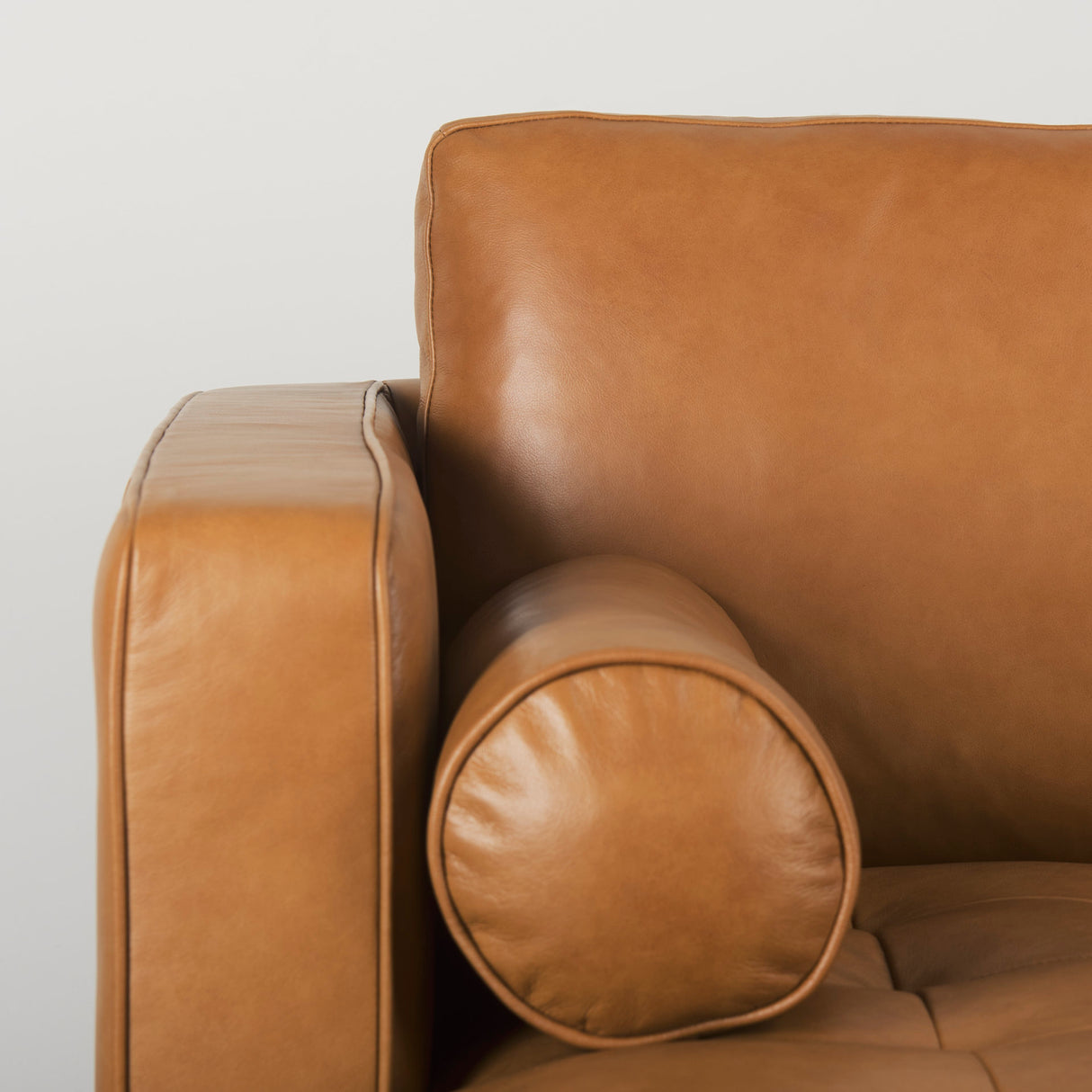 Svend 111.4L x 68.0W x 33.9H Tan Leather Left Chaise Sectional Sofa from Mercana - Luna Furniture