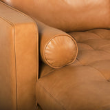 Svend 111.4L x 68.0W x 33.9H Tan Leather Left Chaise Sectional Sofa from Mercana - Luna Furniture