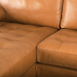 Svend 111.4L x 68.0W x 33.9H Tan Leather Left Chaise Sectional Sofa from Mercana - Luna Furniture