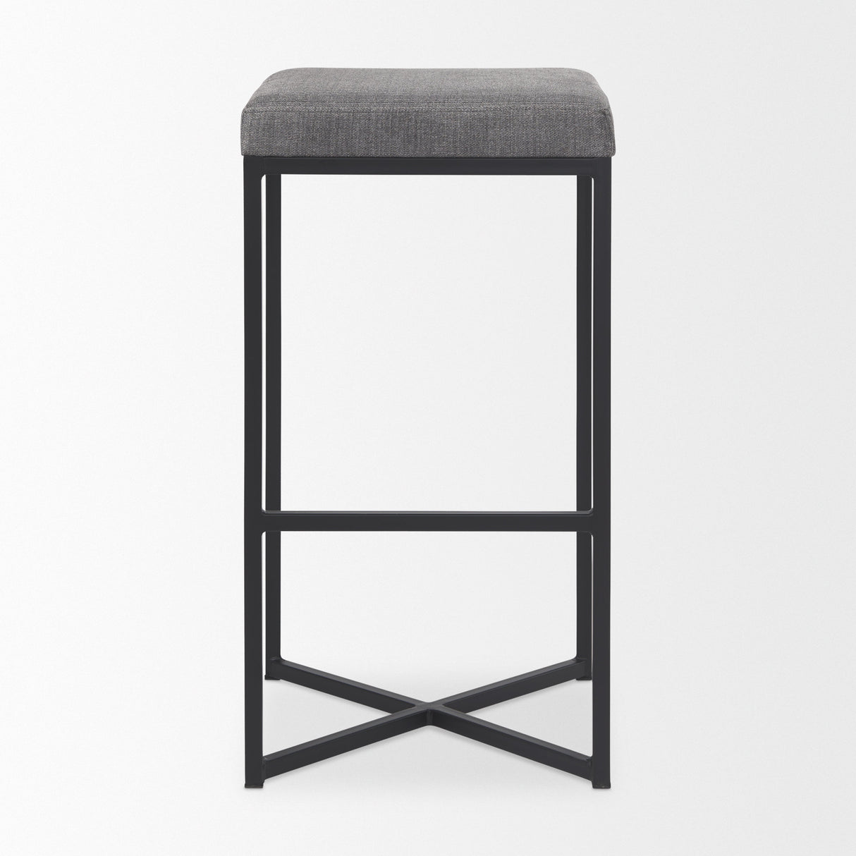 Frodo 29.75H Gray Fabric Seat W/Black Iron Frame Bar Stool from Mercana - Luna Furniture
