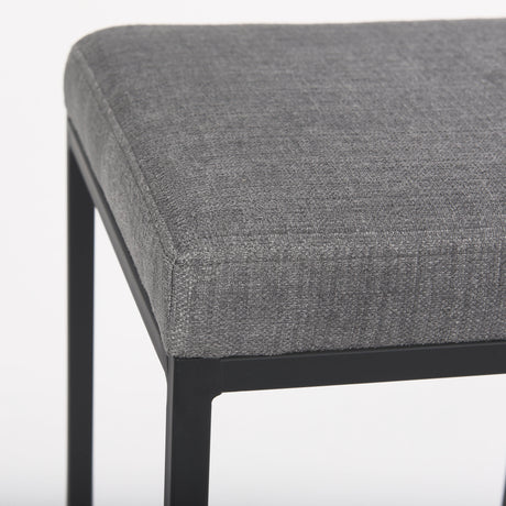 Frodo 29.75H Gray Fabric Seat W/Black Iron Frame Bar Stool from Mercana - Luna Furniture