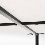Lucas 30x30 White Marble Top Black Metal Base Coffee Table from Mercana - Luna Furniture