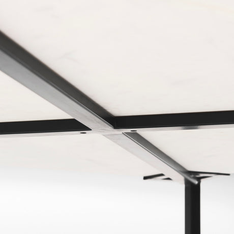 Lucas 30x30 White Marble Top Black Metal Base Coffee Table from Mercana - Luna Furniture