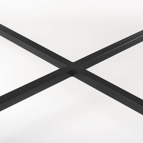 Lucas 30x30 White Marble Top Black Metal Base Coffee Table from Mercana - Luna Furniture