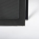 Arelius 42"L Rectangular Glass-Top Black-Brown Wood w/ Black Metal Base Display Coffee Table from Mercana - Luna Furniture