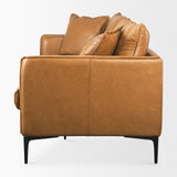 Lake Como 85.8L x 36.6W x 32.3H Tan Leather Three Seater Sofa from Mercana - Luna Furniture