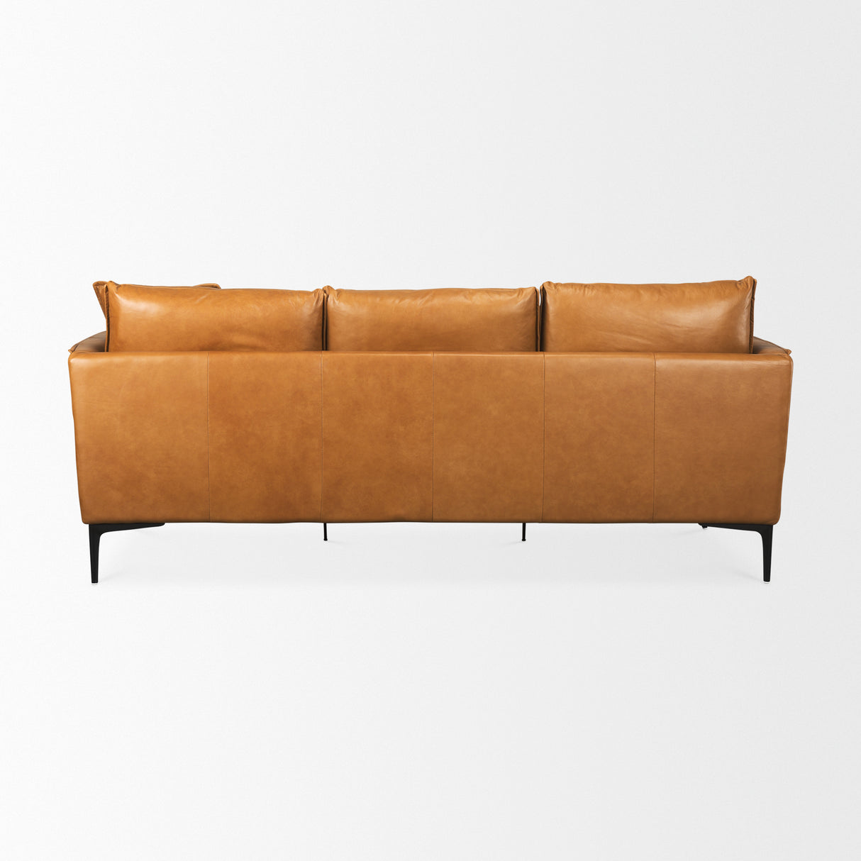 Lake Como 85.8L x 36.6W x 32.3H Tan Leather Three Seater Sofa from Mercana - Luna Furniture