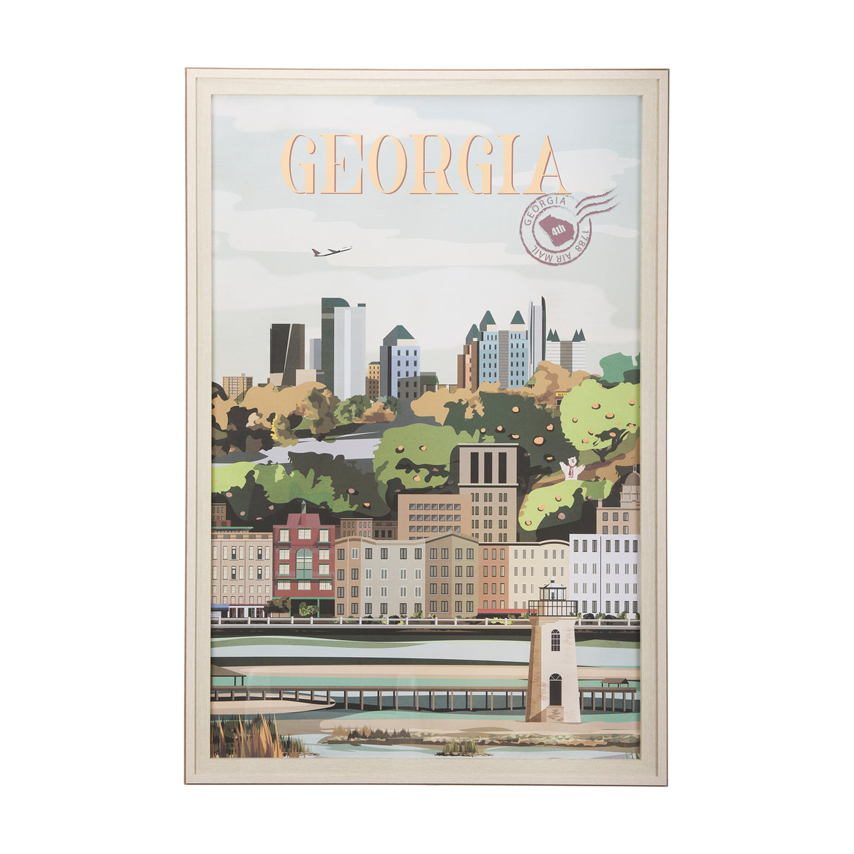 Georgia Go USA (XL) by Mercana Studio a Hand Embellished Decograph Framed Art Print under Glass from Mercana - Luna Furniture