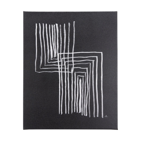 Lines II by Mercana Studio a Hand Embellished Textured Canvas