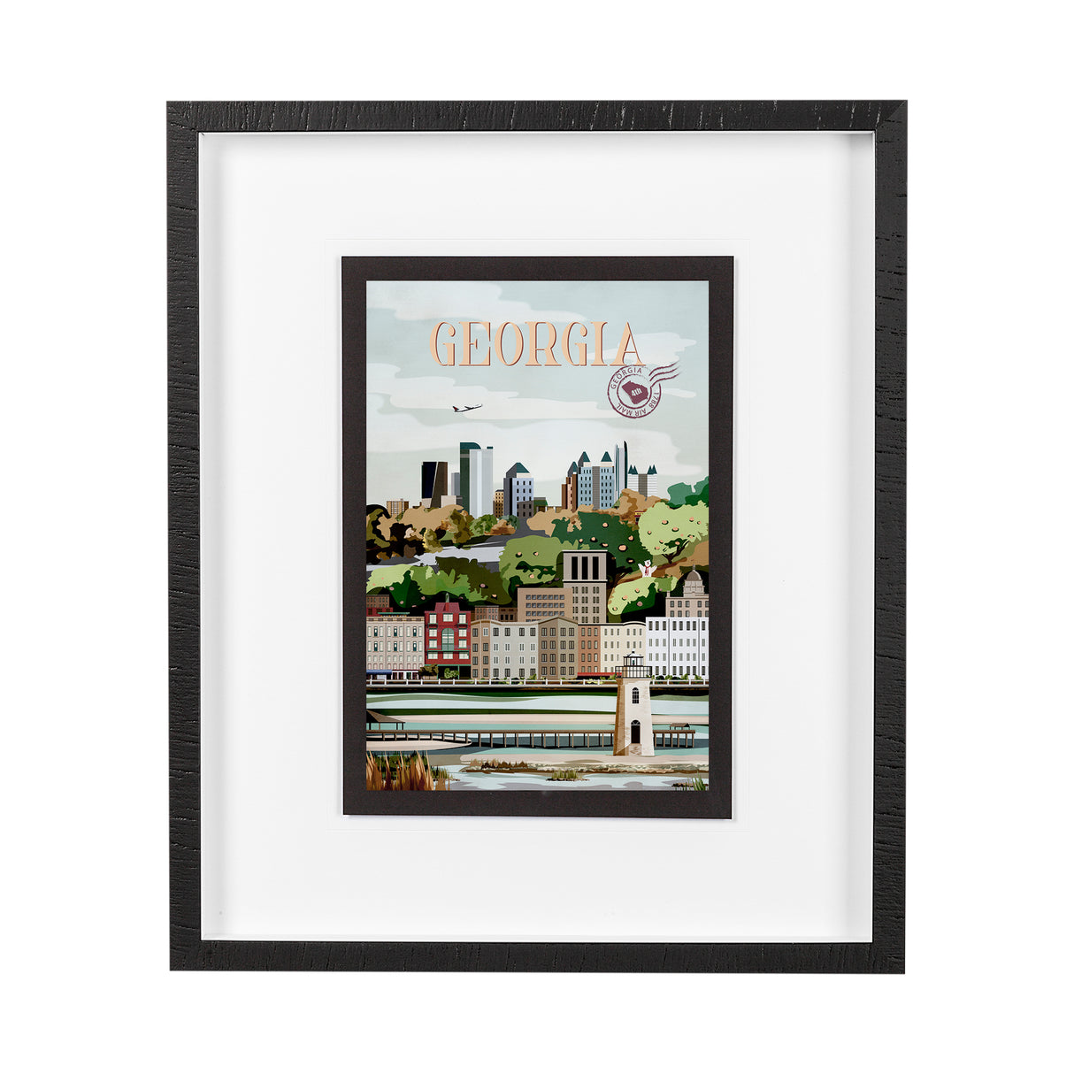Georgia Go USA (M) by Mercana Studio a Framed Art Print Matted under Glass from Mercana - Luna Furniture