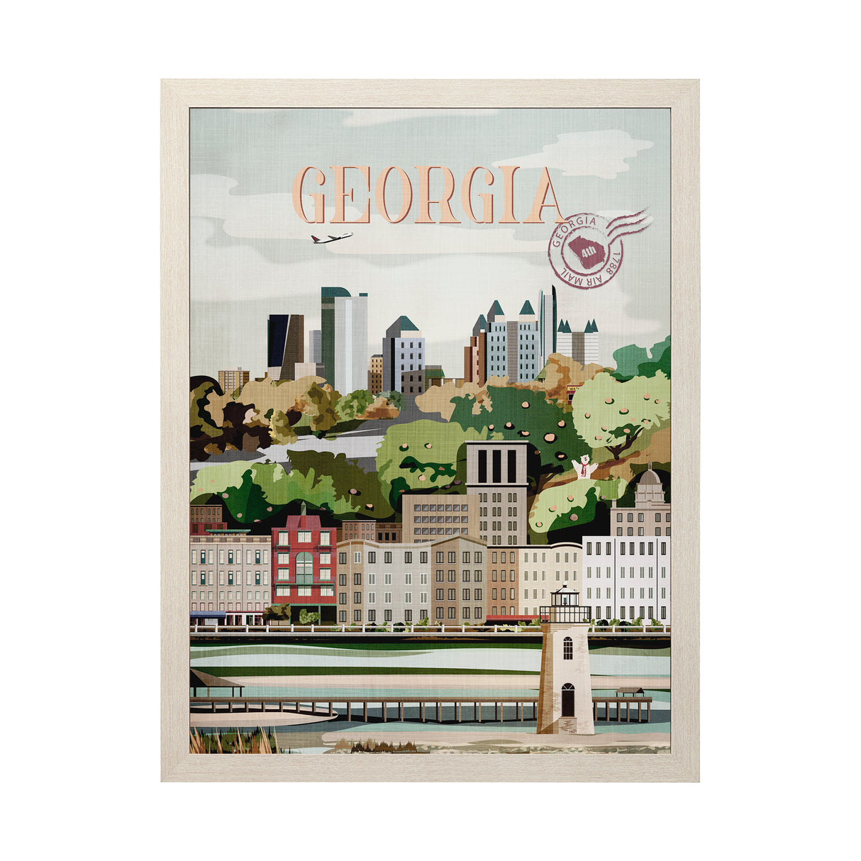 Georgia Go USA (L) by Mercana Studio a Hand Embellished Decograph Framed Art Print from Mercana - Luna Furniture