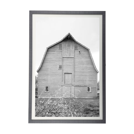 Grey & White Barn Ii by Mercana Studio Hand Embellished Textured Framed Photo Art Print Matted under from Mercana - Luna Furniture