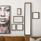 Gervaise 12L x 2W x 59H Brown Wood Frame Rectangular Wall Mirror from Mercana - Luna Furniture
