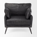 Cochrane 34.5L x 33.0W x 32.5H Black Leather Wrapped Chair from Mercana - Luna Furniture