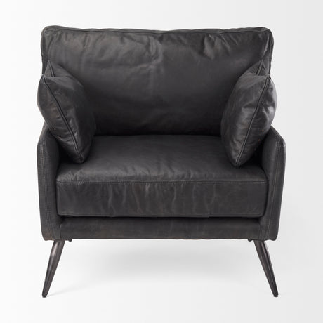 Cochrane 34.5L x 33.0W x 32.5H Black Leather Wrapped Chair from Mercana - Luna Furniture