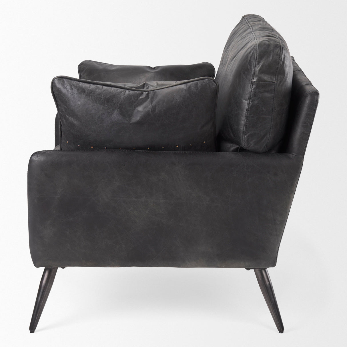 Cochrane 34.5L x 33.0W x 32.5H Black Leather Wrapped Chair from Mercana - Luna Furniture