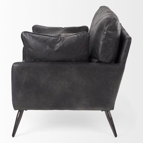 Cochrane 34.5L x 33.0W x 32.5H Black Leather Wrapped Chair from Mercana - Luna Furniture