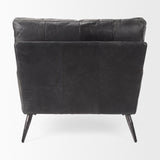 Cochrane 34.5L x 33.0W x 32.5H Black Leather Wrapped Chair from Mercana - Luna Furniture