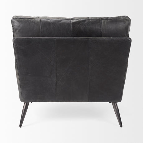 Cochrane 34.5L x 33.0W x 32.5H Black Leather Wrapped Chair from Mercana - Luna Furniture